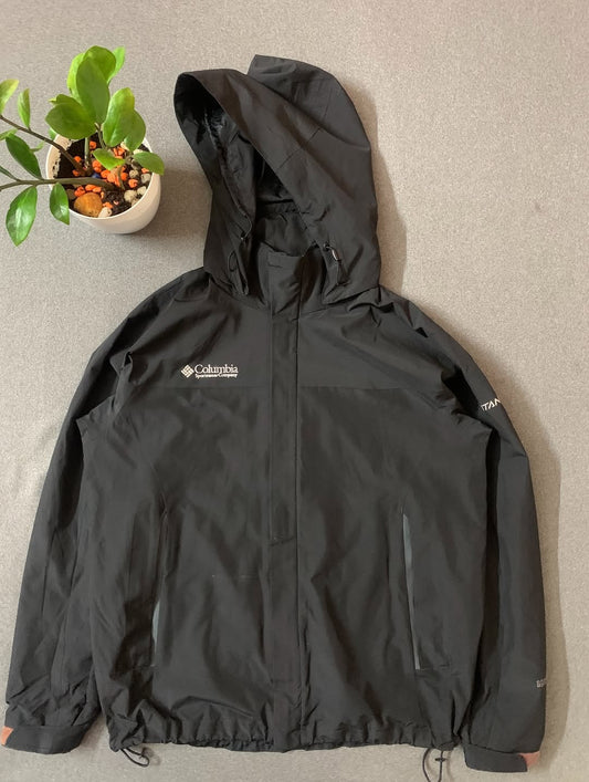 Columbia Black - Waterproof Windcheater Jacket | Unisex Outdoor Wear